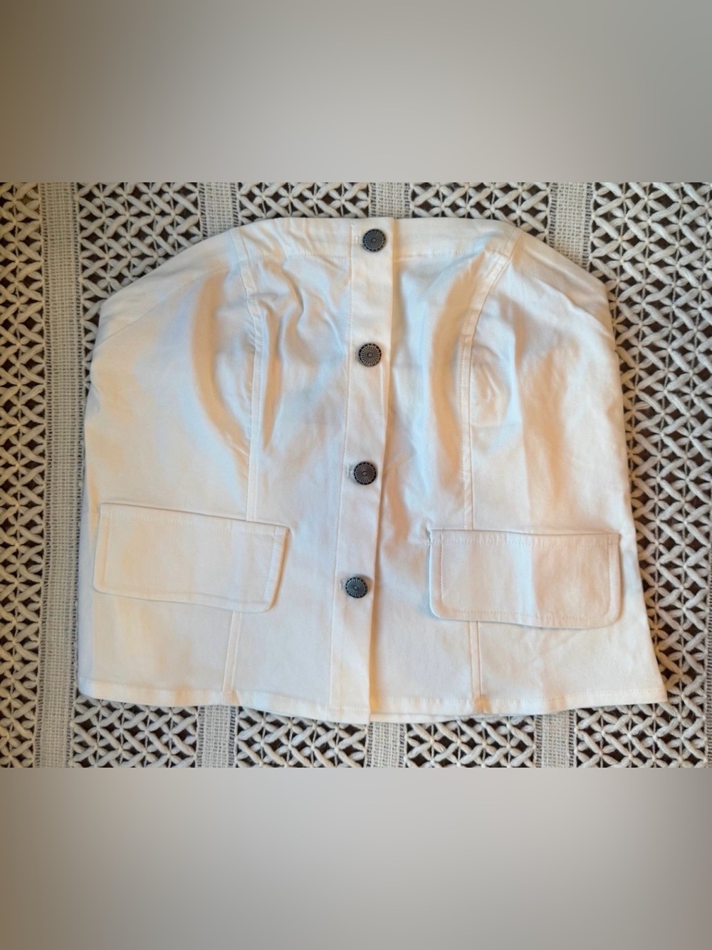 NWT Lucky & Blessed White Embroidered Western Corset Top